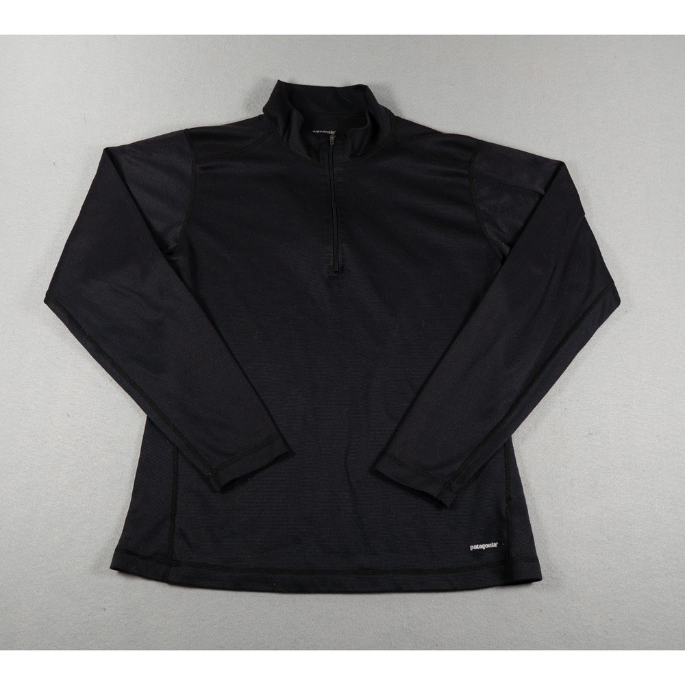 Patagonia Capilene Quarter Zip Base Layer Top Polyester Black Womens Large
